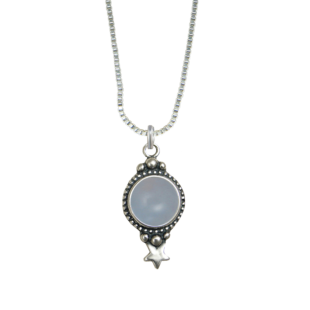 Sterling Silver Gemstone Necklace With Chalcedony